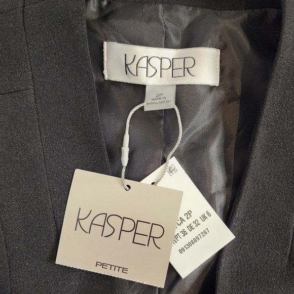 NEW‼️Kasper Black Blazer with Zipper Details 2P - Picture 6 of 9